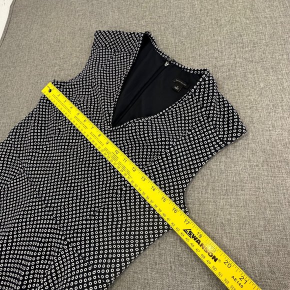 Ann Taylor Fit & Flare Dress Polka Dot V-Neck Sleeveless Size 4 Polyester Zipper - Picture 9 of 13